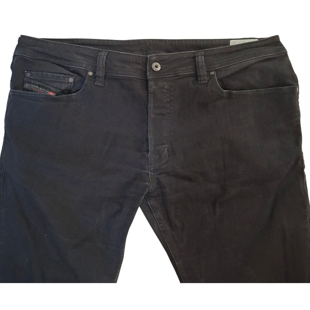 Diesel Safado Regular Slim-Straight Black Stretch Jeans Mens 38x32 Wash 0RZ39
